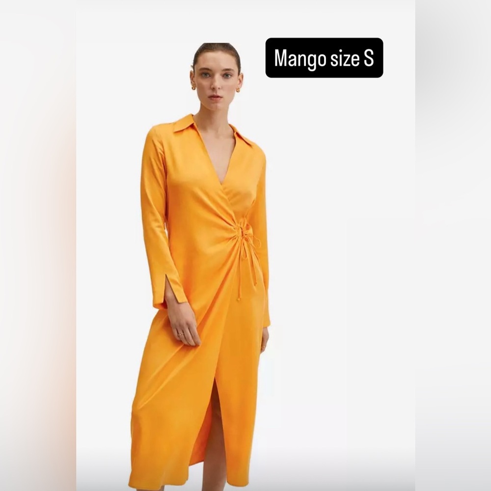 Elegant Orange Wrap Dress
